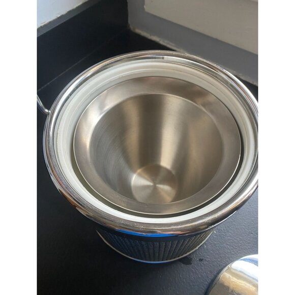 Mid-Century Hollywood Regency Gold Beaded Ice Bucket with Chrome Liner, Japan - Picture 10 of 11